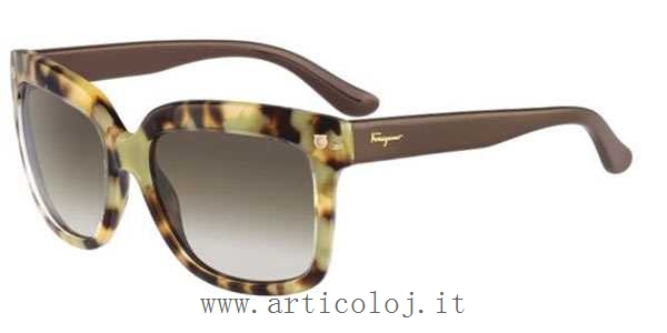 Donna Salvatore 55mm Ferragamo Sf 676s 316 Occhiali Da Sole Verde Tortoise Italia.263122